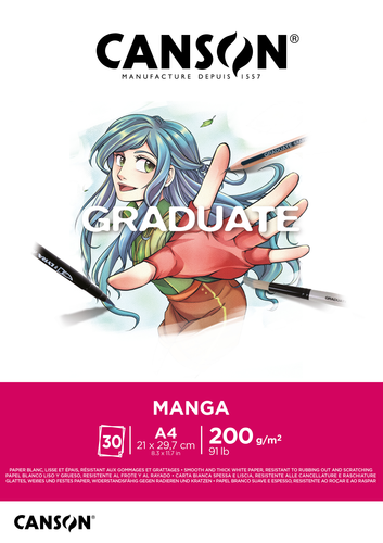 CANSON Graduate Manga A4 31250P030 30 Blatt, weiss, 200g