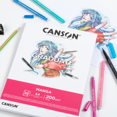 CANSON Graduate Manga A4 31250P030 30 Blatt, weiss, 200g