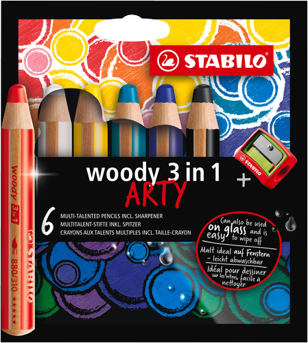 STABILO Farbstifte woody 3in1 880/6-1-20 ARTY 6 Stck