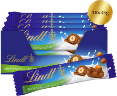 LINDT Schokoladenriegel 659719 Milch-Nuss 18x35g