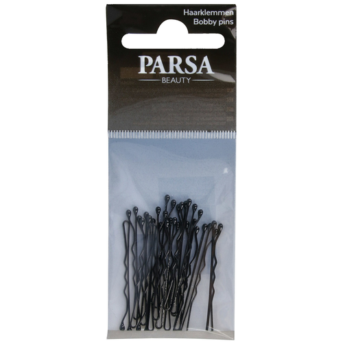 Parsa Haarklemmen gewellt, schwarz 4.00 cm, 18 Stk.