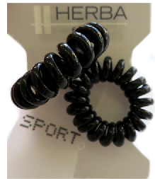 Herba Sport Haarbinder, schwarz, 2 Stk.,  3.8 cm