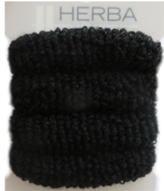Herba Haarbinder frottee, schwarz, 4 Stk.,  4 cm