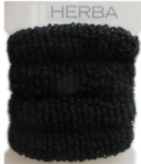 Herba Haarbinder frottee, schwarz, 4 Stk., Ø 4 cm