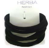 Herba Haarbinder mikrofaser, schwarz, 6 Stk.,  5 cm