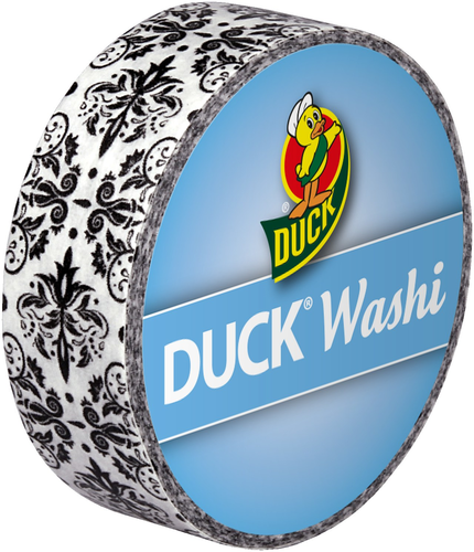 Duck Tape WASHI Bnder Black Ornament 15 mm, Rolle 10 m