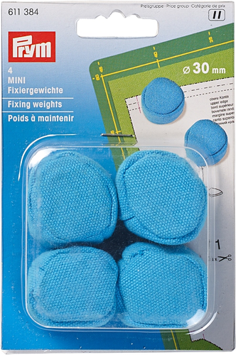 Prym Fixier-Gewichte MINI, blau 30 mm, Karte 4 Stk.
