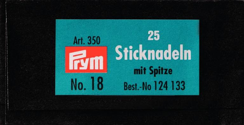 Prym Sticknadeln mit Spitze Nr. 18, silber 1.20 x 50 mm, Brief 25 Stk., Stahl