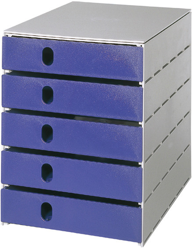 STYRO Systembox styroval pro 14-8000.38 grau/blau 5 Schubladen