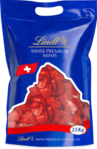 LINDT Herzli Rot 491280 Milch 2500g