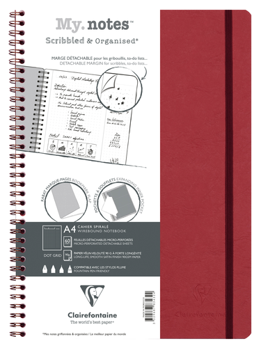 CLAIREFONTAINE AGE BAG MY.NOTES A4 783432C Spiralbuch dot rot 60 Bl