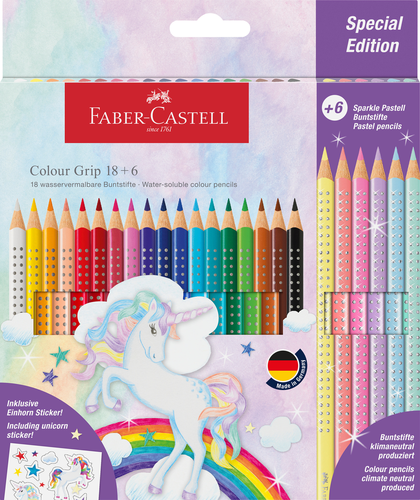 FABER-CASTELL Farbstift Colour Grip 201543 Einhorn 18 + 6