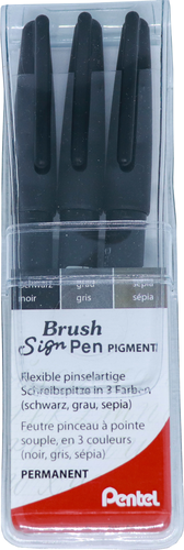 PENTEL Brush Sign Pen XSESP15-ANS 3 Farben, Etui