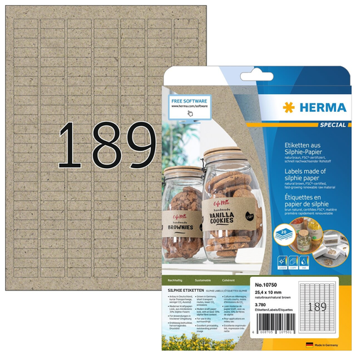 HERMA Etiketten 25,4 x 10 mm 10750 aus Silphie-Papier 3780 Stck