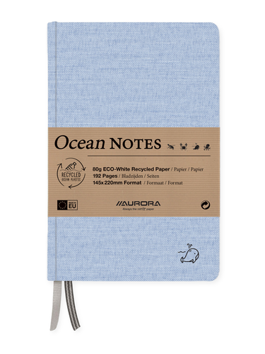 AURORA OCEAN NOTES A5 2396RTB blau, liniert 192 Seiten