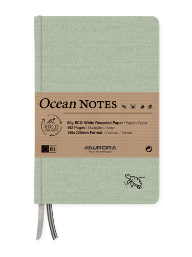 AURORA OCEAN NOTES A5 2396RTG grn, liniert 192 Seiten