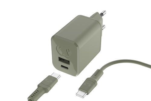 FRESHN REBEL Charger USB-C PD Dried Green 2WCC45DG + USB-C Cable 45W