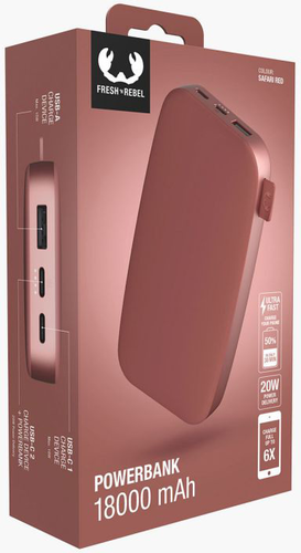 FRESHN REBEL Powerbank 18000 mAh USB-C UFC 2PB18100SR Safari Red 20w PD