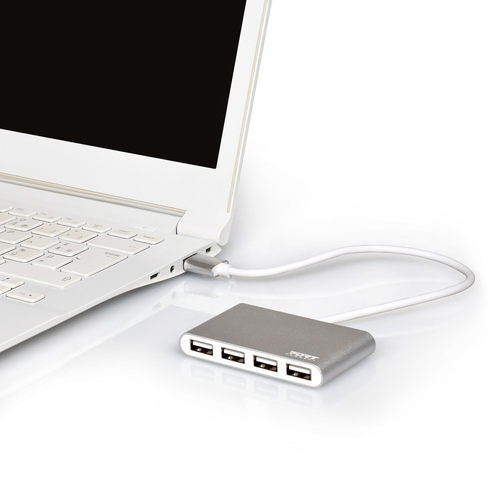 PORT USB Hub 4-ports USB 2.0 900120 Grey/White