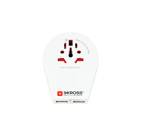 SKROSS Country Travel Adapter 1.500269 World to CH, IT, BRA with USB
