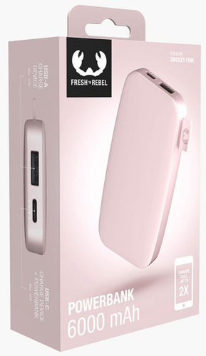 FRESHN REBEL Powerbank 6000 mAh USB-C FC 2PB6100SP Smokey Pink
