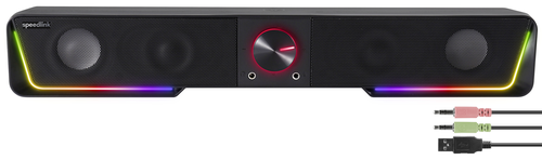 SPEEDLINK Gravity RGB Stereo Soundbar SL-830200-BK Black, Gaming Speaker