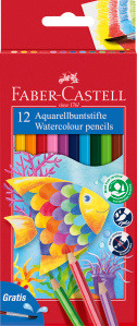 FABER-CASTELL Farbstift Kinder Aquarell 114413 12er Etui