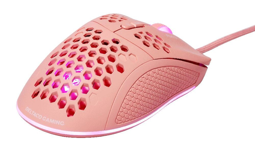 DELTACO Lightweight Gaming Mouse,RGB GAM-108-P Pink, DM75