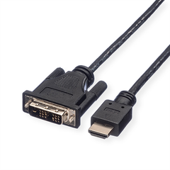 ROLINE DVI-HDMI Kabel (18+1) 11.04.5522 Black, ST/ST, 2m