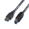ROLINE USB-A-B, Datenkabel 11.02.8871 Black, ST/ST, 3.2 Gen1 3m