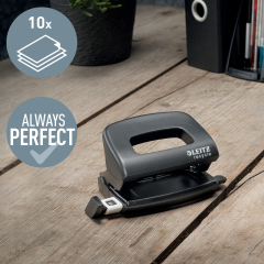 LEITZ Locher NeXXt Recycle 5010-00-95 schwarz, CO2 neutral 10 Blatt