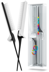 ColorBow Rat Tail Clip Comb Matte Black/White 2 Stk.