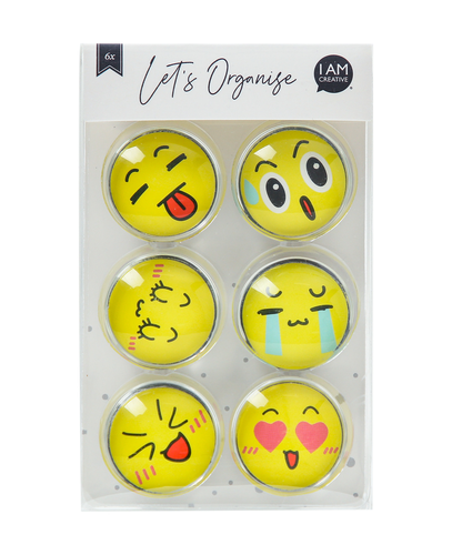 I AM CREATIVE Magnet Smiley Let`s Organize MAA4035.64 Glas, 30mm 6 Stck