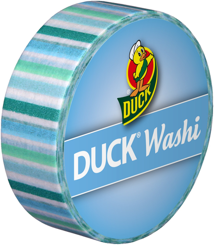 Duck Tape WASHI Bnder Blue Stripes 15 mm, Rolle 10 m