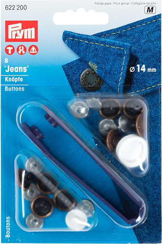 Prym Jeansknopf Lorbeerkranz 14 mm, Karte 8 Stk.