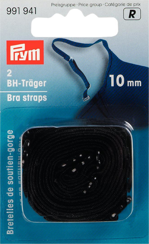 Prym BH-Trger, schwarz 10 mm, Karte 2 Stk.