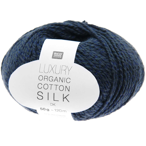 Rico Luxury Organic Cotton Silk dk marine 50 g, 120 m, 77 % CO, 23 % SE