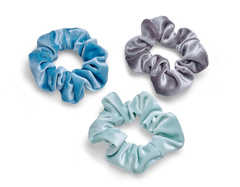 Trisa Scrunchie Yoga Samt mint, petrol und grau 3 Stk.
