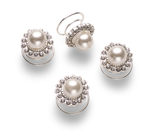 Trisa Celebride Curlies mit weissen Perlen und Strasssteinen 1.2 cm