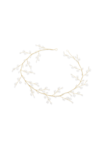 Trisa Celebride Drahtdeko in hellem gold mit kleinen Perlenblnchen