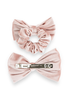 Trisa Fashion Samtscrunchie und Samtmasche auf Haarclip 15 cm rosa