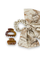 Trisa Fashion Perlen scrunchie mit Satin Schleife