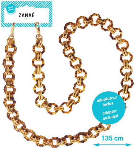 ZANA Phone Necklace Golden Globe 17411 Leopard & Gold animal print
