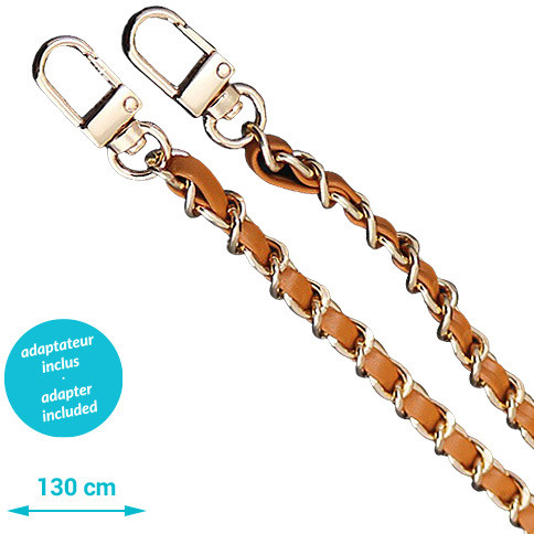 ZANA Phone Necklace Leather 18311 Gold & Chain brown / gold