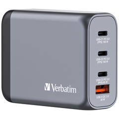 VERBATIM Charger 100W GaN grey 32202 3xUSB-C 1xUSB-A...
