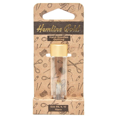 Hemline Gold Handnähnadel Nr. 8, 9, 10, Glasdose 10...