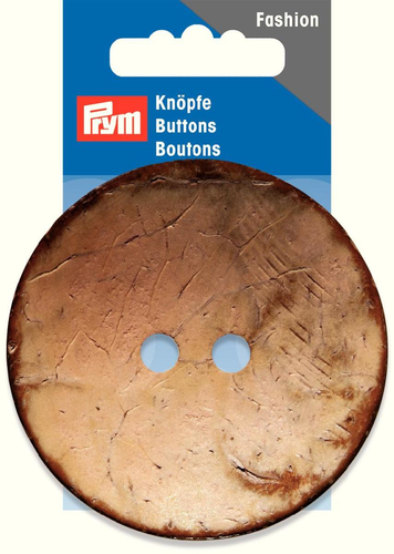 Prym Knopf 2-Loch Kokos rund, beige 70 mm