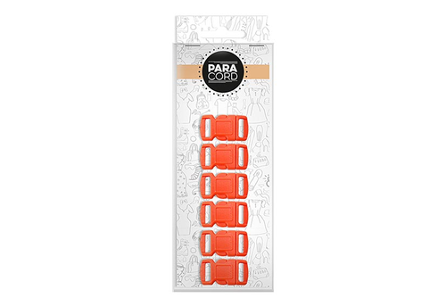 BeaLena Paracord Steckverschluss, orange 1.5 x 2.9 cm. 6 Stck, 100% Kunststoff