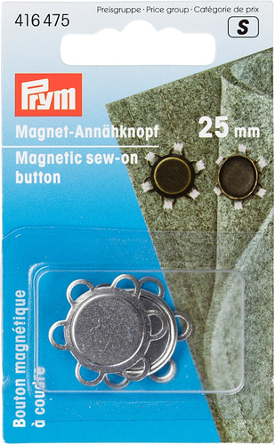 Prym Magnet-Annhknopf, silberfarbig 25 mm