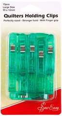 Sew easy Stoffclips large, grün 55 x 12 mm, Karte 15...